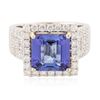 Image 3 : 14KT Two-Tone Gold 4.23ct Tanzanite and Diamond Ring