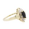 Image 2 : 10KT Two-Tone Gold 0.35ct Sapphire and Diamond Ring