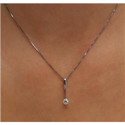 14KT White Gold 0.25ctw Diamond Pendant With Chain