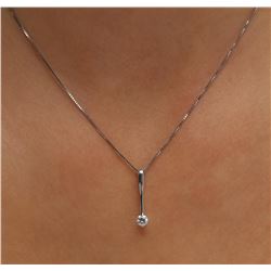 14KT White Gold 0.25ctw Diamond Pendant With Chain