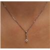 Image 1 : 14KT White Gold 0.25ctw Diamond Pendant With Chain