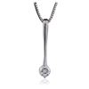 Image 3 : 14KT White Gold 0.25ctw Diamond Pendant With Chain