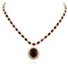 Image 3 : 14KT Yellow Gold 44.70ctw Ruby and Diamond Necklace