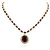 Image 3 : 14KT Yellow Gold 44.70ctw Ruby and Diamond Necklace