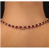 Image 5 : 14KT Yellow Gold 44.70ctw Ruby and Diamond Necklace