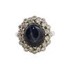 Image 8 : 14KT White Gold 8.31ct Sapphire and Diamond Ring