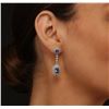 Image 4 : 14KT White Gold 3.38ctw Tanzanite and Diamond Earrings