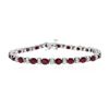 Image 3 : 14KT White Gold 7.35ctw Ruby and Diamond Bracelet