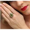 Image 2 : 18KT Rose Gold 7.40ct Peridot, Emerald and Diamond Ring