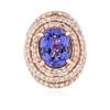 Image 3 : 14KT Rose Gold 6.83ct Tanzanite and Diamond Ring