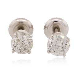 14KT White Gold 1.57ctw Diamond Solitaire Earrings