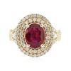 Image 3 : 14KT Yellow Gold 3.06ct Ruby and Diamond Ring