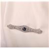 Image 1 : 18KT White Gold 1.58ct Sapphire and Diamond Brooch