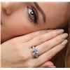 Image 2 : 14KT White Gold 4.47ct Blue Zircon and Diamond Ring
