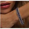 Image 6 : 14KT White Gold 19.75ctw Tanzanite and Diamond Bracelet