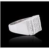 Image 4 : 14KT White Gold 0.88ctw Diamond Ring