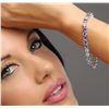 Image 5 : 14KT White Gold 11.20ctw Tanzanite and Diamond Bracelet