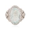 Image 3 : 14KT White Gold 6.88ct Aquamarine and Diamond Ring