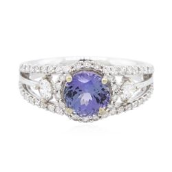 14KT White Gold 1.63ct Tanzanite and Diamond Ring