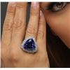 Image 2 : 14KT White Gold GIA Certified 28.96ct Tanzanite and Diamond Ring