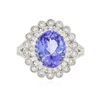 Image 3 : 18KT White Gold 3.95ct Tanzanite and Diamond Ring