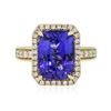 Image 3 : 14KT Yellow Gold 7.68ct Tanzanite and Diamond Ring