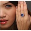 Image 2 : 14KT White Gold 5.93ct Tanzanite and Diamond Ring