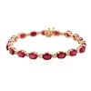 Image 3 : 14KT Rose Gold 17.82ctw Ruby and Diamond Bracelet