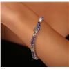 Image 5 : 14KT White Gold 10.50ctw Tanzanite and Diamond Bracelet