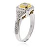 Image 7 : 18KT Two-Tone Gold 1.23ctw Fancy Light Yellow Diamond Ring