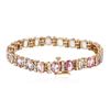 Image 4 : 14KT Rose Gold 19.11ctw Multi-Color Sapphire and Diamond Bracelet