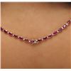 Image 6 : 14KT Yellow Gold 26.95ctw Ruby and Diamond Necklace