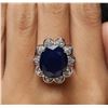 Image 1 : 14KT White Gold 11.61ct Sapphire and Diamond Ring