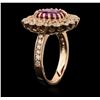 Image 7 : 14KT Rose Gold 2.87ct Pink Sapphire and Diamond Ring