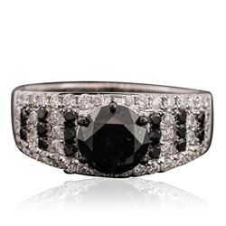 18KT White Gold 2.61ctw Black Diamond Ring