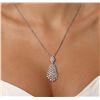 Image 1 : 14KT White Gold 6.92ctw Diamond Pendant with Chain