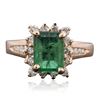 Image 3 : 14KT Rose Gold 1.91ct Emerald and Diamond Ring