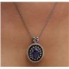 Image 5 : 14KT White Gold 9.75ct Tanzanite and Diamond Pendant With Chain