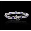 Image 4 : 14KT White Gold 5.72ctw Sapphire and Diamond Bracelet