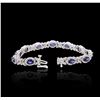 Image 7 : 14KT White Gold 5.72ctw Sapphire and Diamond Bracelet