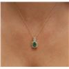 Image 5 : 14KT Yellow Gold 2.28ct Emerald and Diamond Pendant With Chain
