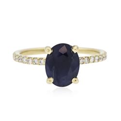 14KT Yellow Gold 2.05ct Sapphire and Diamond Ring