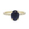 Image 1 : 14KT Yellow Gold 2.05ct Sapphire and Diamond Ring