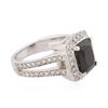 Image 2 : 14KT White Gold 3.00ct Black Onyx and Diamond Ring