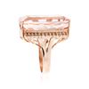 Image 6 : 14KT Rose Gold 43.75ct GIA Certified Morganite and Diamond Ring