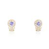 Image 3 : 14KT Yellow Gold 0.89ctw Tanzanite and Diamond Earrings