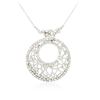 Image 4 : 14KT White Gold 2.17ctw Diamond Pendant With Chain