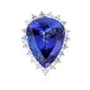 Image 3 : 14KT White Gold 16.2ct GIA Certified Tanzanite and Diamond Ring