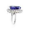 Image 6 : 14KT White Gold 16.2ct GIA Certified Tanzanite and Diamond Ring