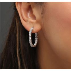 14KT White Gold 3.56ctw Diamond Earrings